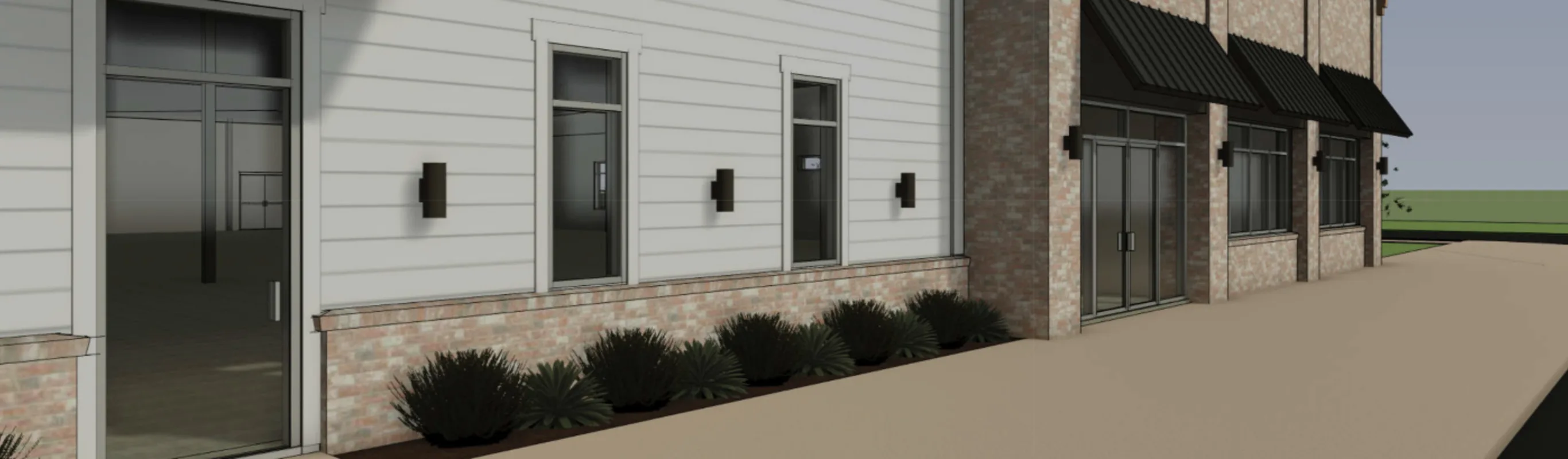 A rendering of the front door at the new location of Animal Emergency & Critical Care